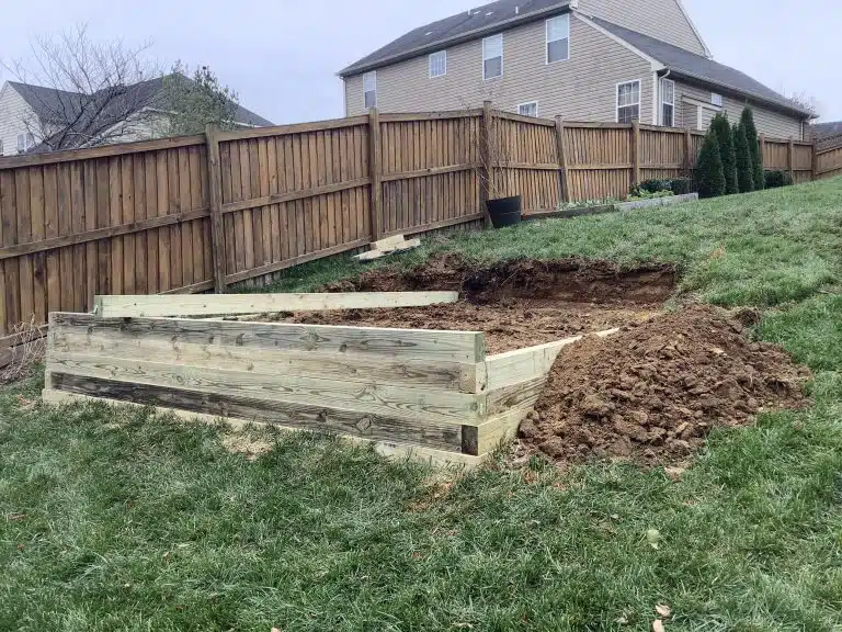 A gravel shed foundation in Upper Marlboro, MD