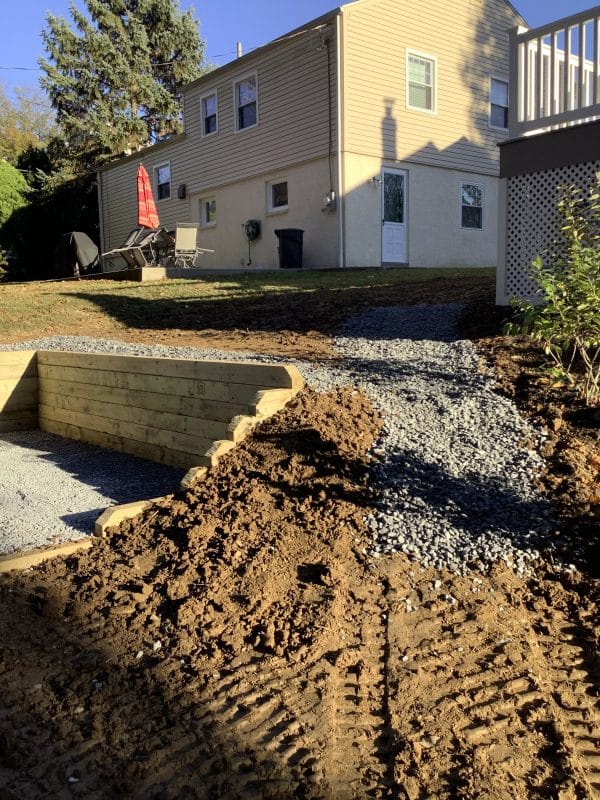 "A gravel shed foundation in Media, PA"