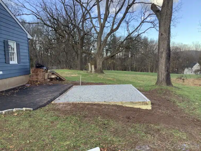 A gravel shed foundation in Flemington, NJ