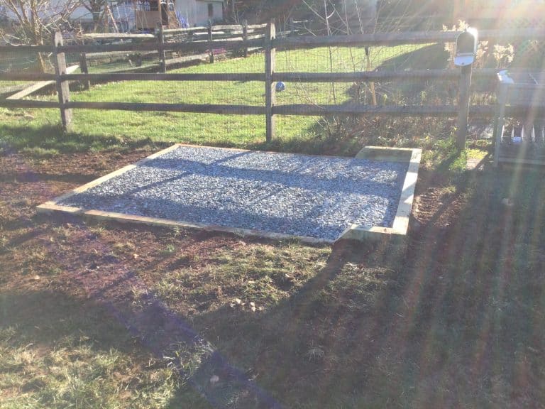 A gravel shed foundation in Perkiomen Twp, PA