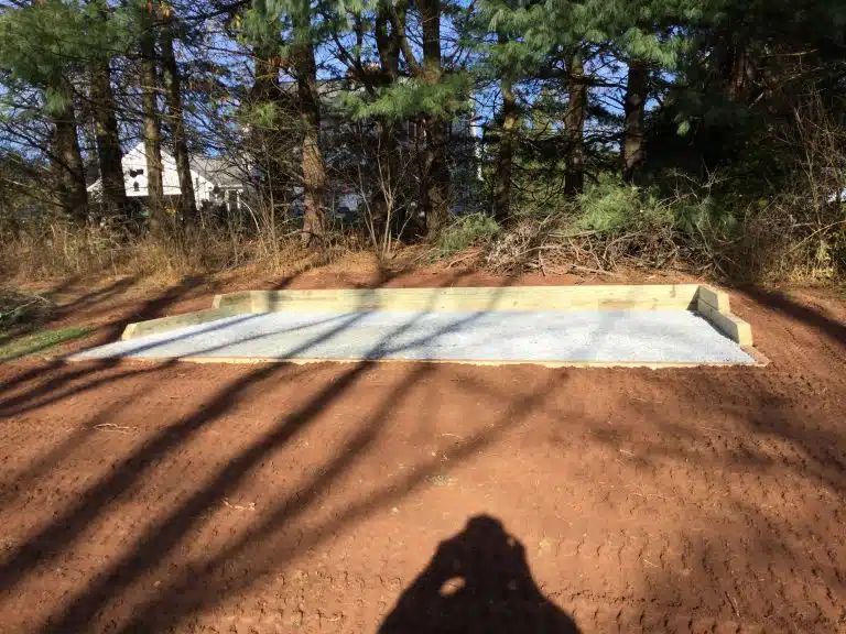 A gravel shed foundation in East Pikeland Twp., PA