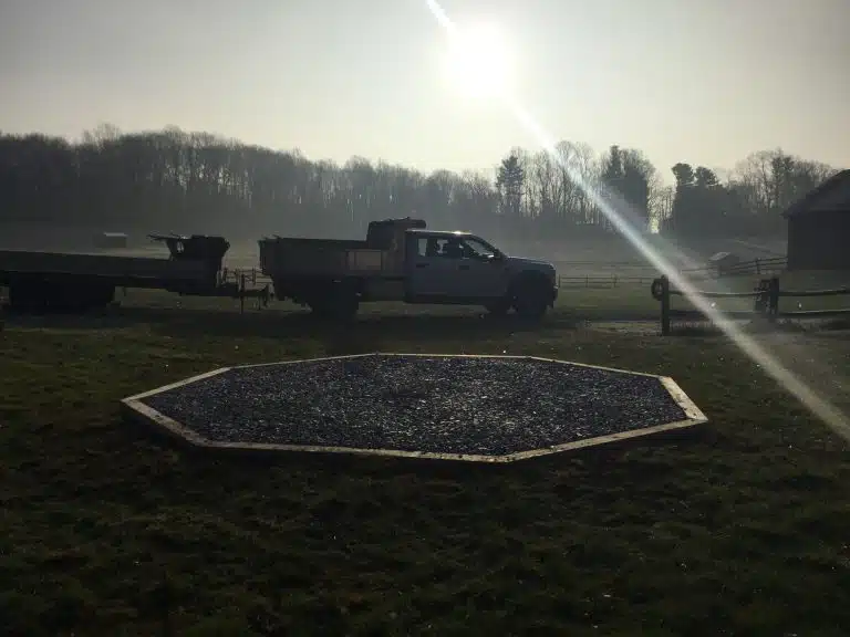 A gravel shed foundation in Coatesville, PA