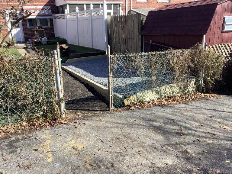 A gravel shed foundation in Claymont, DE