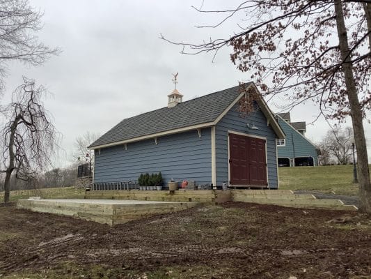 A gravel shed foundation in Cedars PA