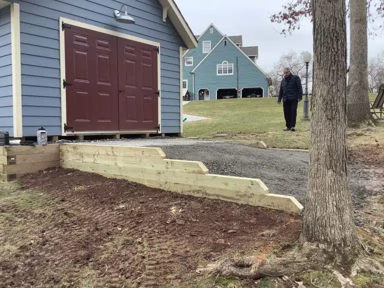 A gravel shed foundation in Cedars PA