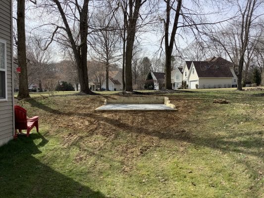 A gravel shed foundation in Garnet Valley PA
