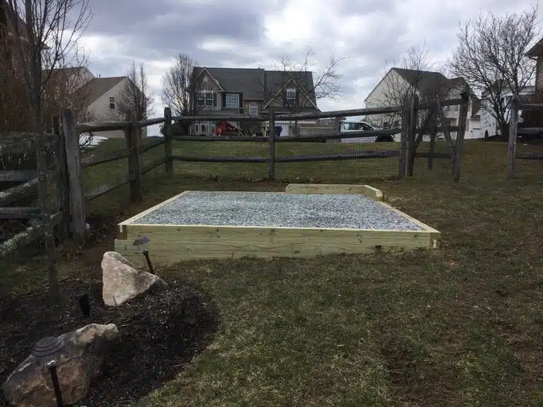 A gravel shed foundation in Gilbertsville PA
