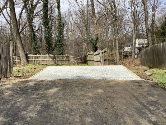 A gravel shed foundation in Wayne PA