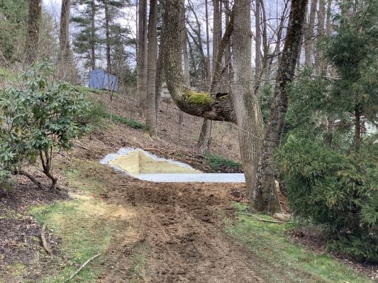 A gravel shed foundation in Media PA