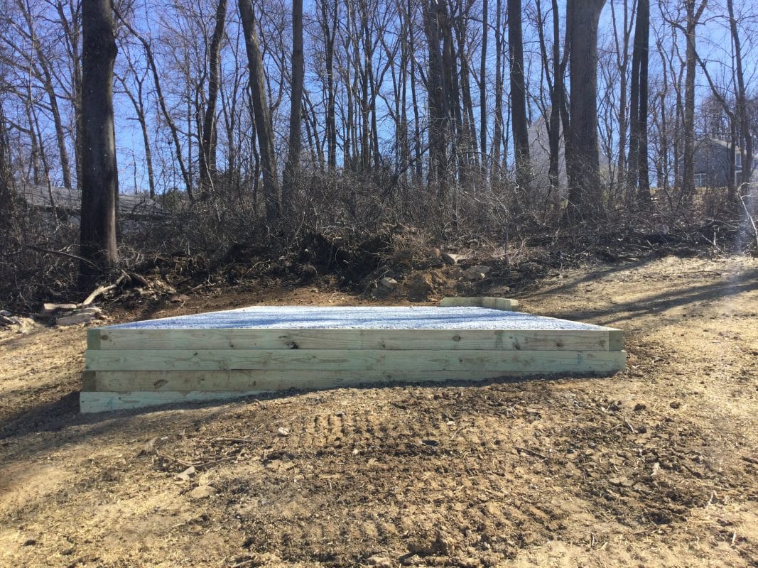 A gravel shed foundation in Gap PA