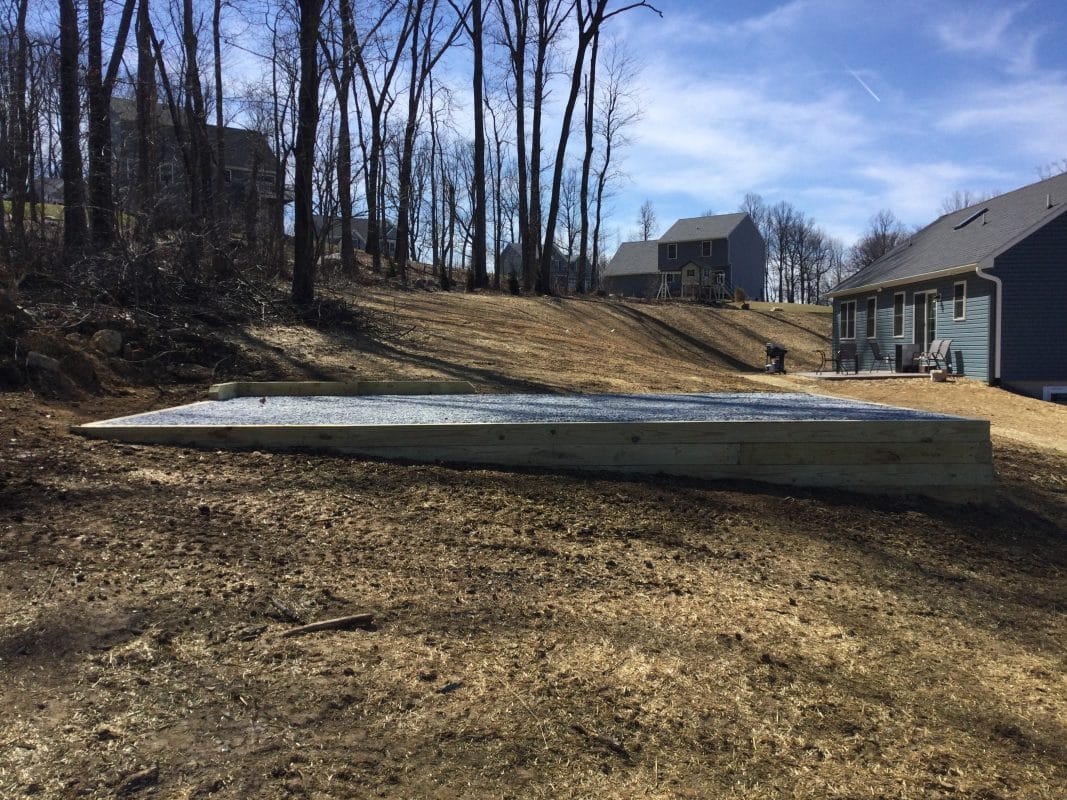 A gravel shed foundation in Gap PA