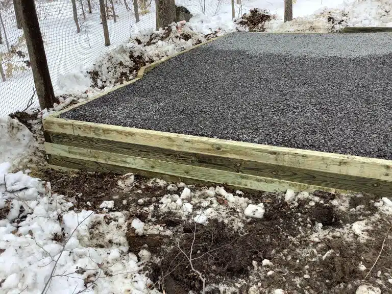A gravel shed foundation in Greenlane PA