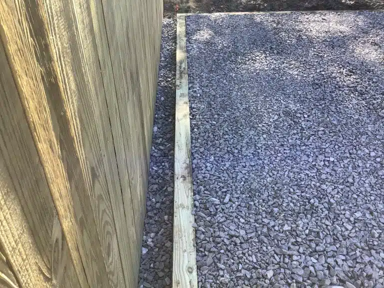 A gravel shed foundation in New Castle DE