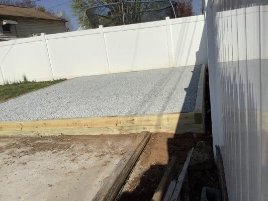 A gravel shed foundation in York PA