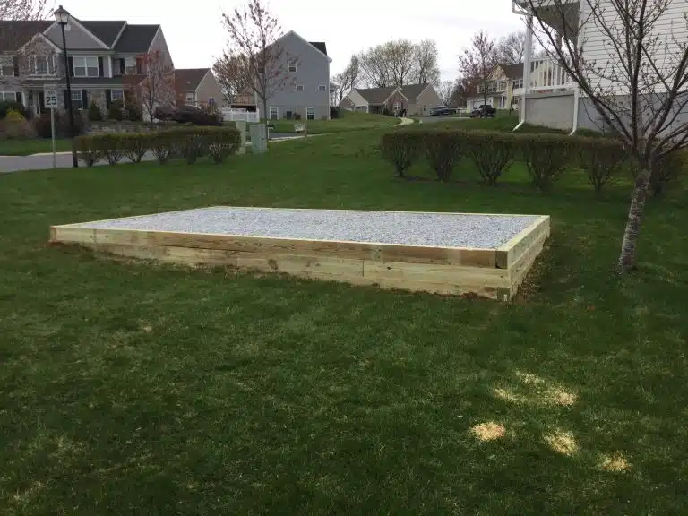 A gravel shed foundation in Ephrata, PA