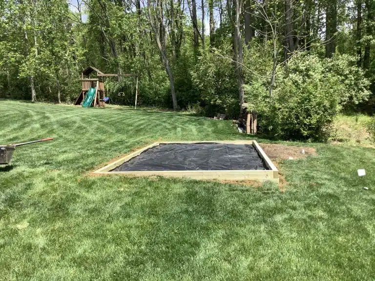 Installation of a shed foundation in Downingtown, PA