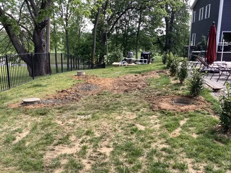 A concrete pier shed foundation in Cockeysville, MD