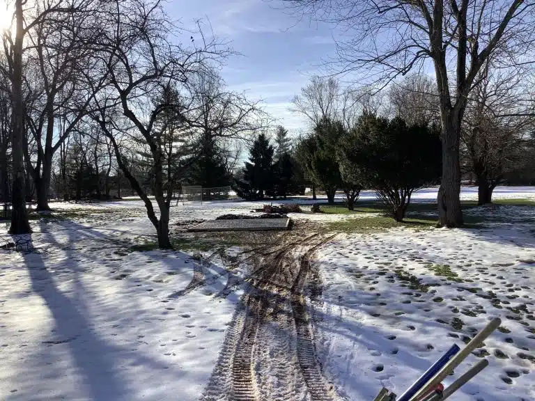A gravel shed foundation in Bridgewater, NJ