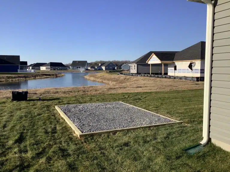 A gravel shed foundation in Milton, DE