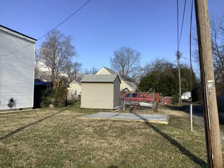 A gravel shed foundation in West Point, VA