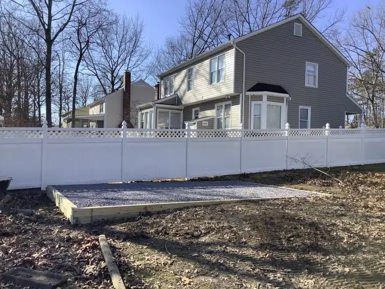 A gravel shed foundation in Fredericksburg, VA
