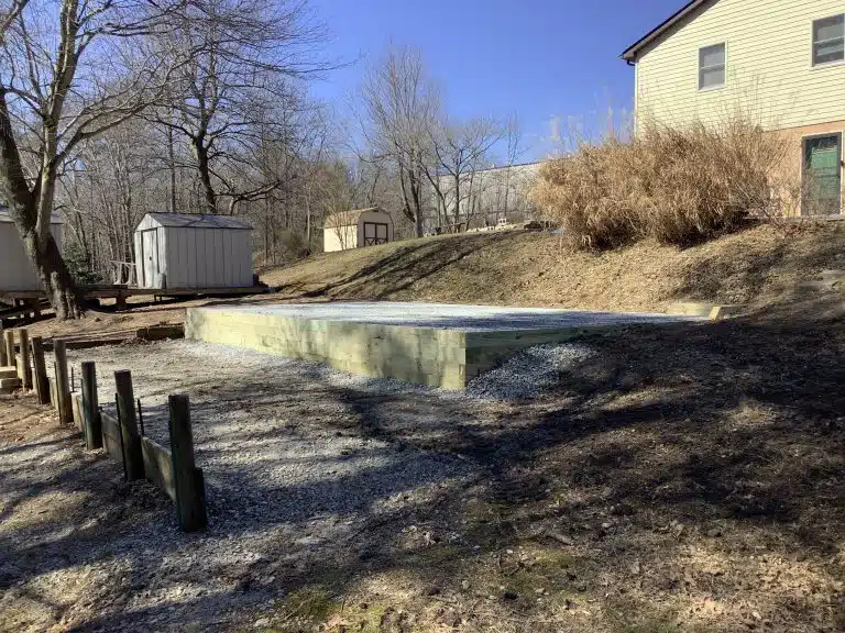 A gravel shed foundation in North East, MD