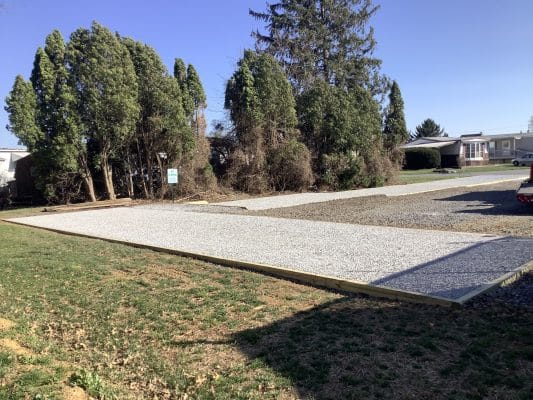 A gravel shed foundation in Lititz PA