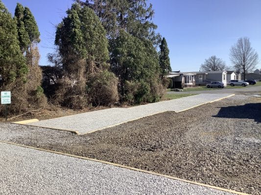 A gravel shed foundation in Lititz PA