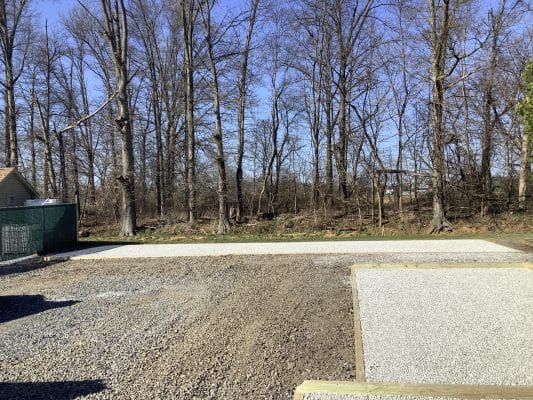 A gravel shed foundation in Lititz PA