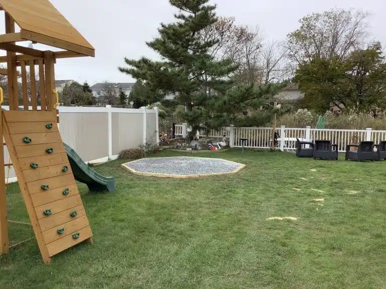 A gravel shed foundation in Baldwin, NY