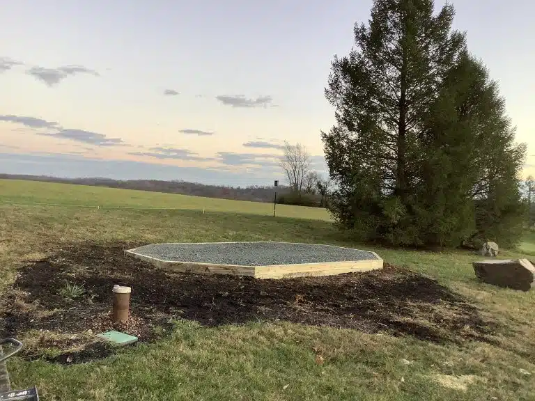 A gravel shed foundation in West Chester, PA
