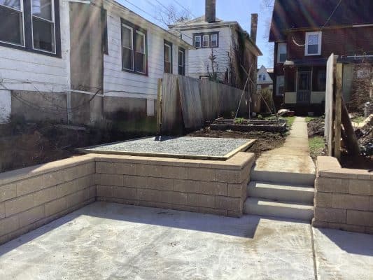 A gravel shed foundation in West Chester PA