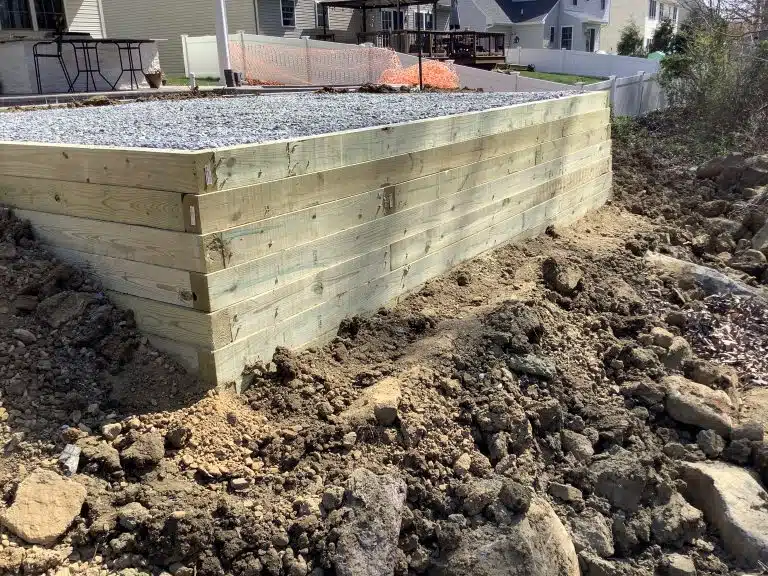 A gravel shed foundation in Douglassville, PA