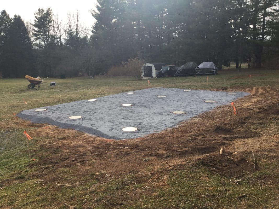 A concrete pier shed foundation in Chester Springs PA
