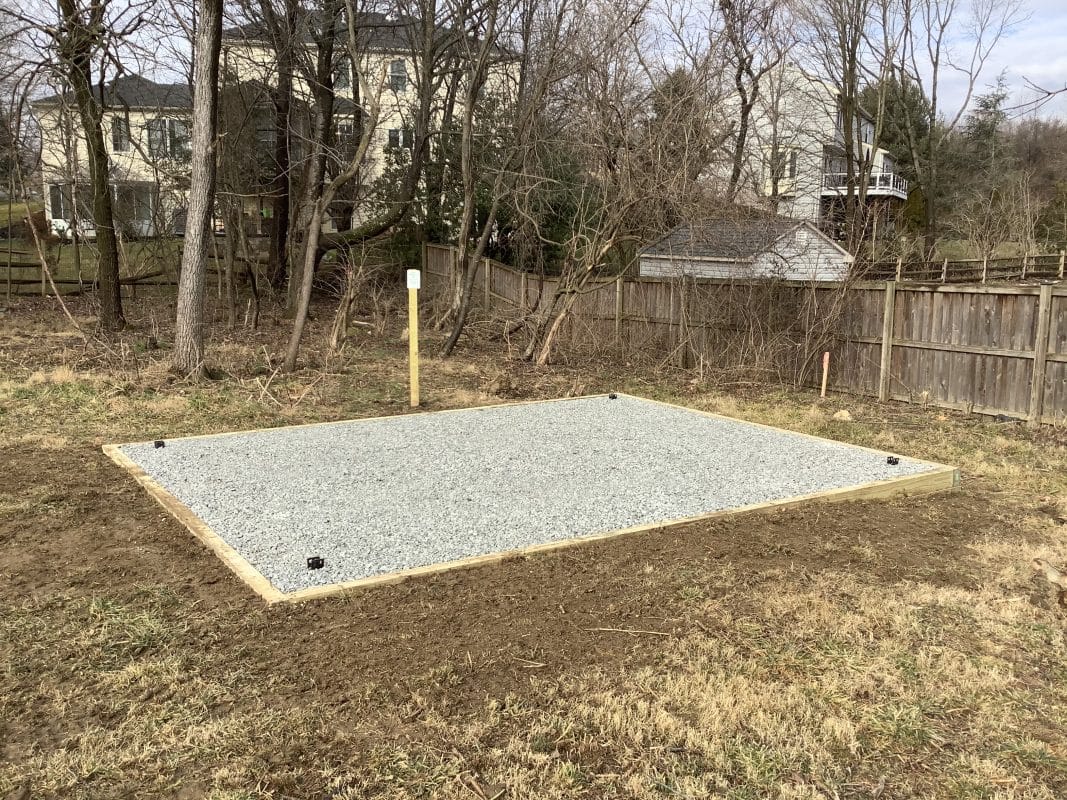 A gravel foundation in Burtonsville MD