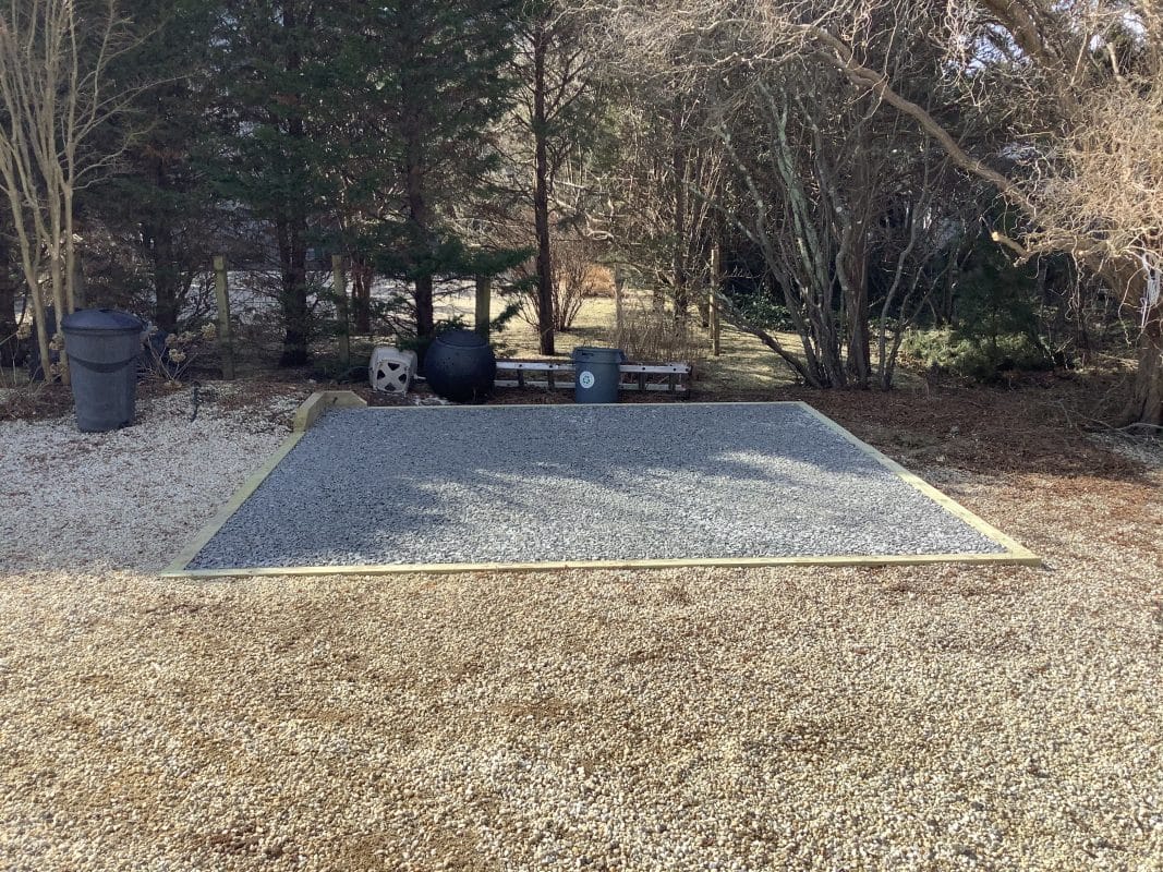 A gravel shed foundation in Barnegat Light, NJ