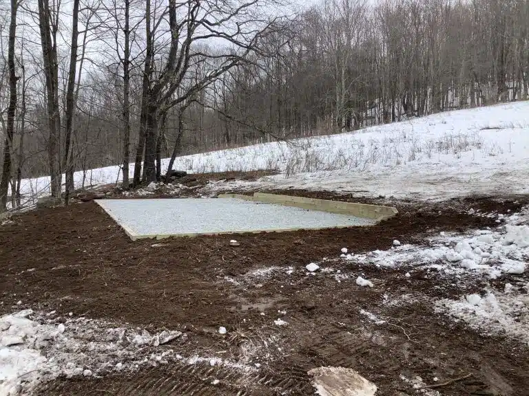 A gravel shed foundation in Bovina NY