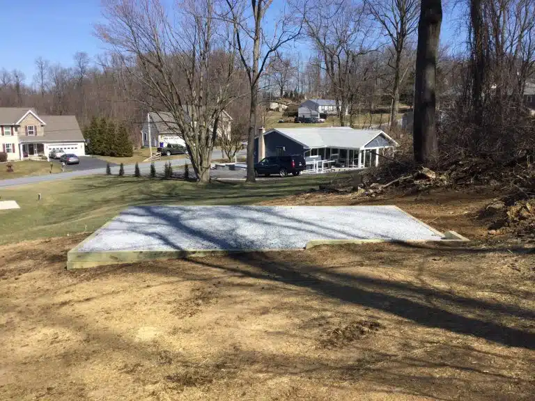 A gravel shed foundation in Gap PA