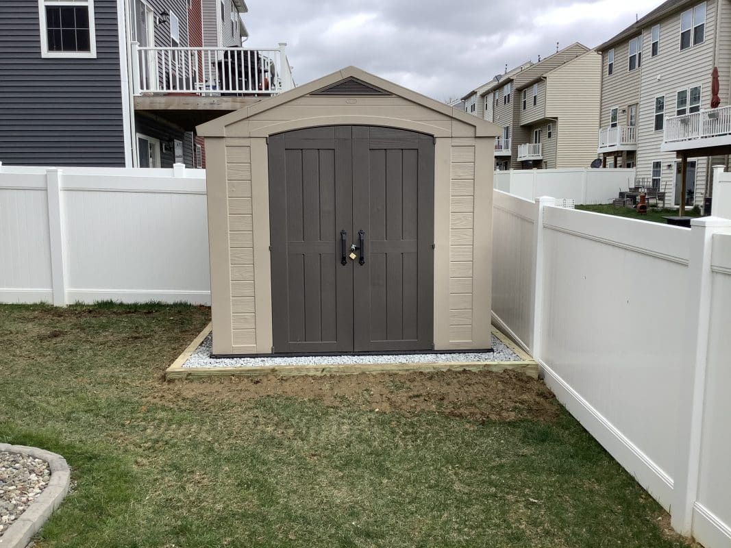 A gravel shed foundation in Hanover PA