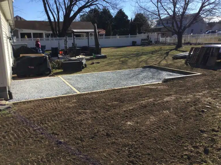 A gravel shed foundation in Lewes DE