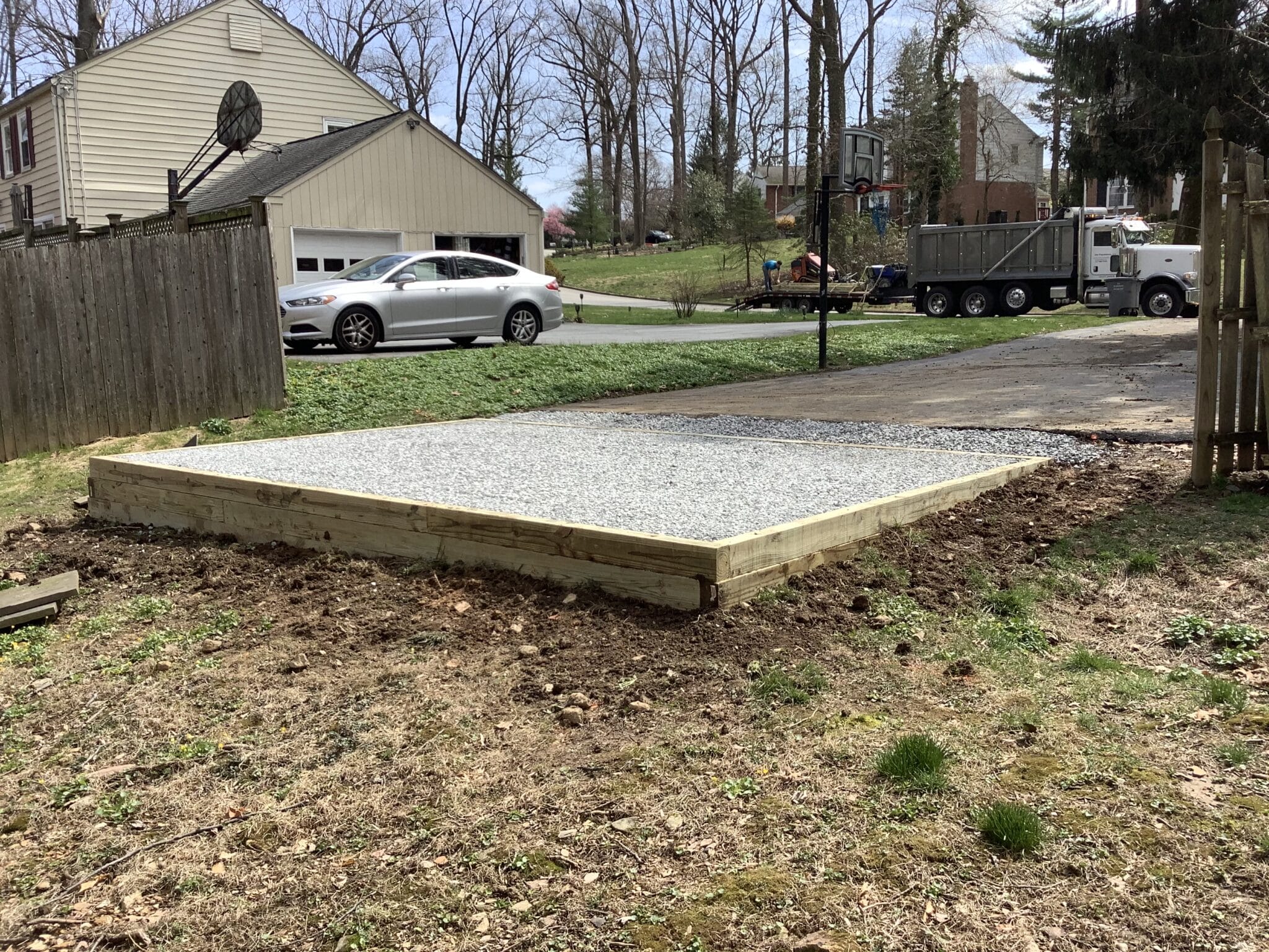 G & B Sheds Gravel Shed Foundation in Limerick, PA Site