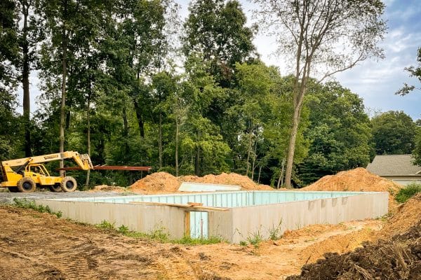 Basement excavation by a sitework contractor in PA, MD, and DE