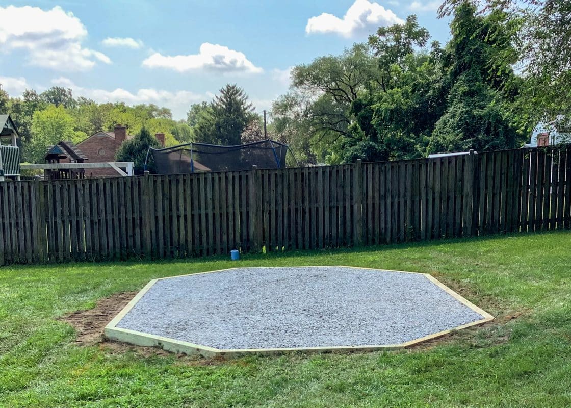 exterior of a gazebo gravel foundation