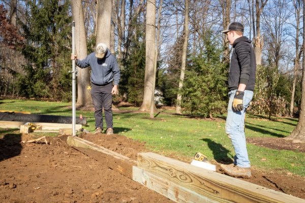 Installing and leveling a swingset base or playset foundation