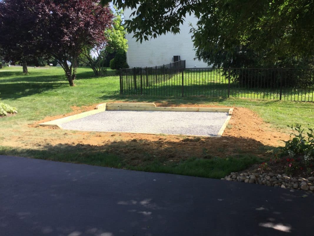 a gravel shed foundation in cochranville PA