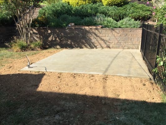 "A gravel shed foundation in Broomall, PA"