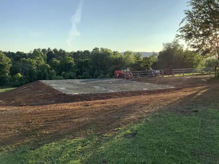 a gravel horse barn foundation in lovettsville VA