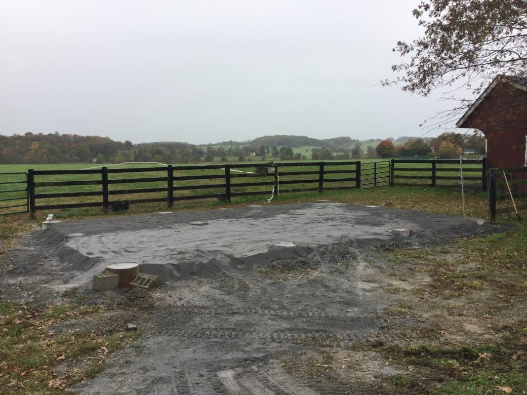 "A gravel shed foundation in Coatesville, PA"