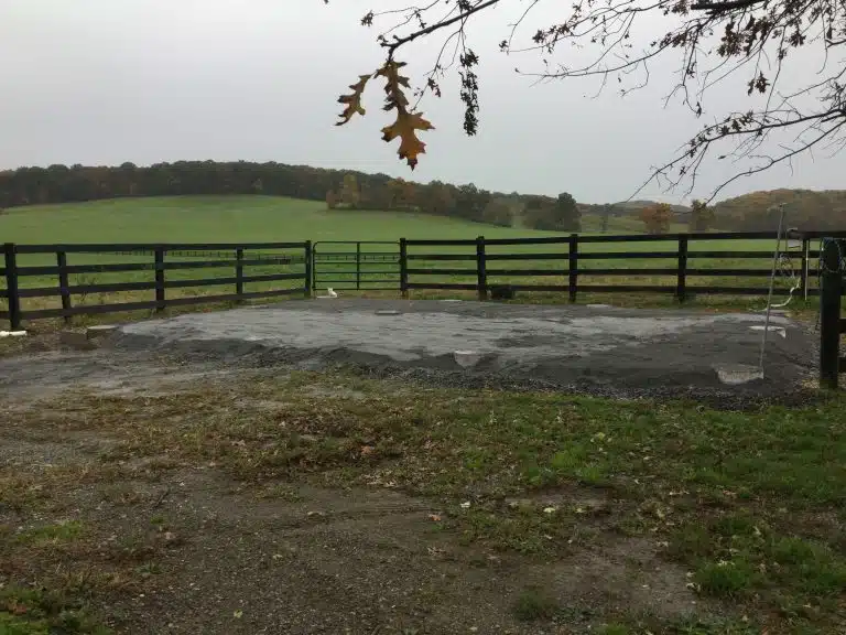 "A gravel shed foundation in Coatesville, PA"