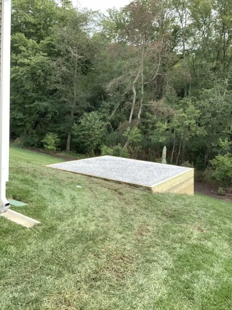"A gravel shed foundation in Milton, DE"